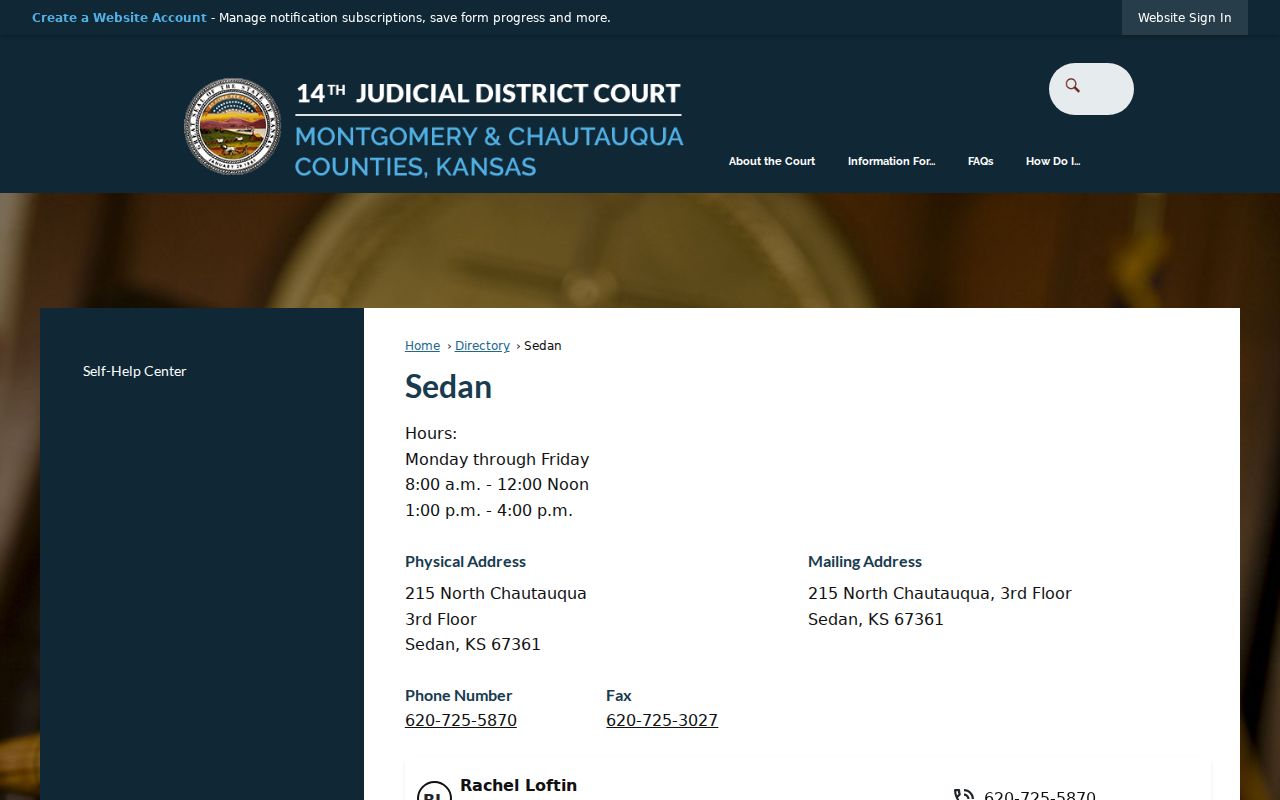 Official Sedan district clerk directory