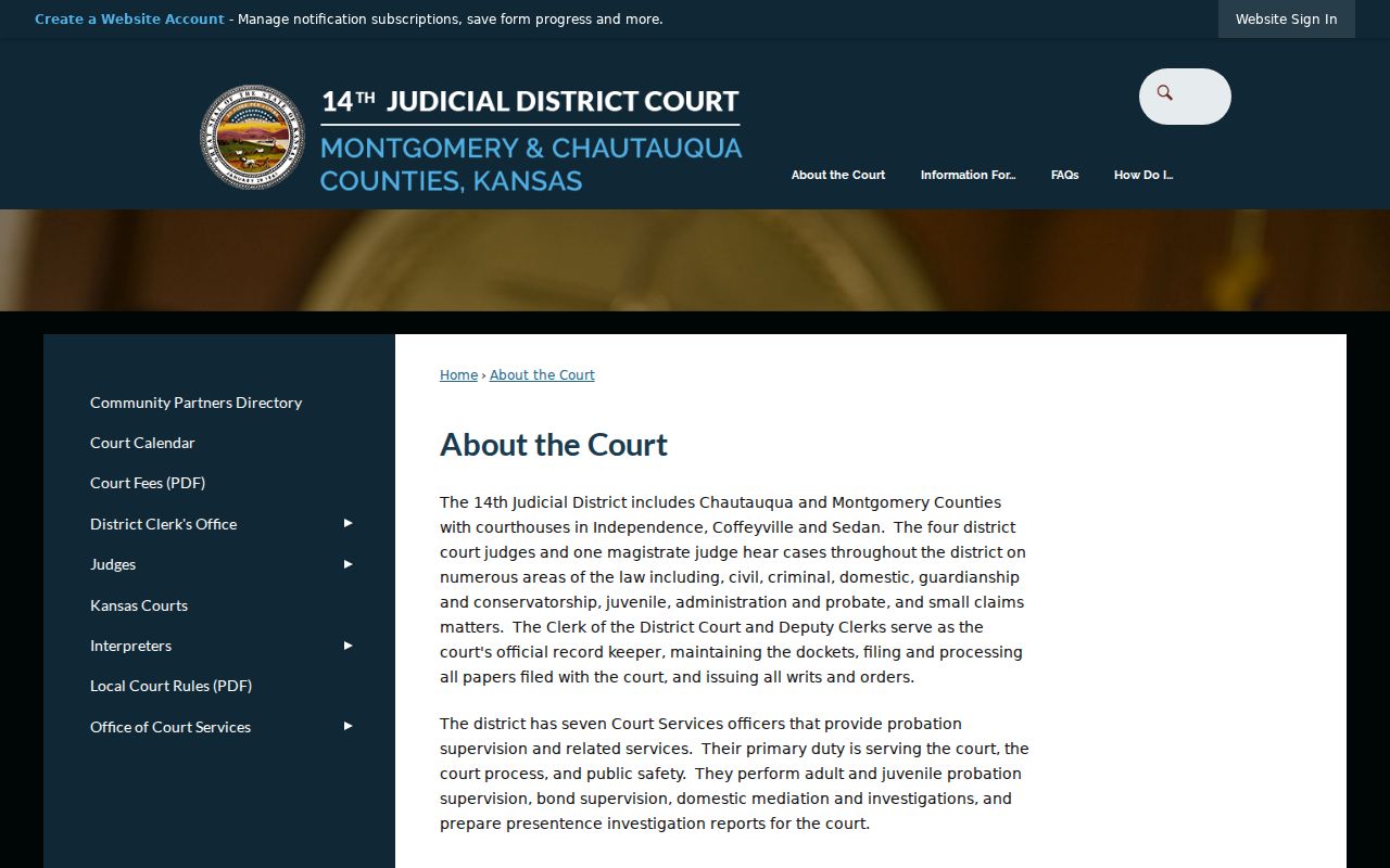 Chautauqua County court docket 14th Judicial District overview