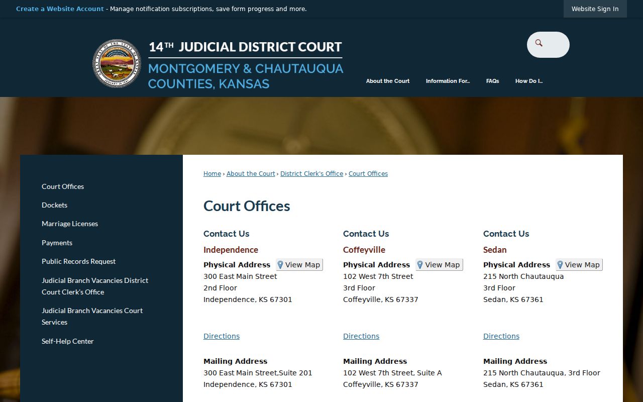 Chautauqua County court docket clerk office directory